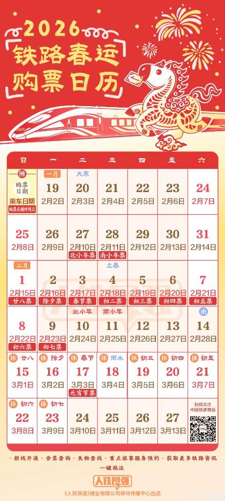 春运火车票怎么买？购票日历请收藏(图1)