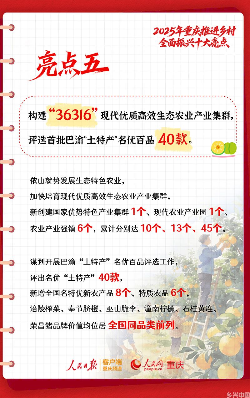 2025年重庆推进乡村全面振兴十大亮点(图6)